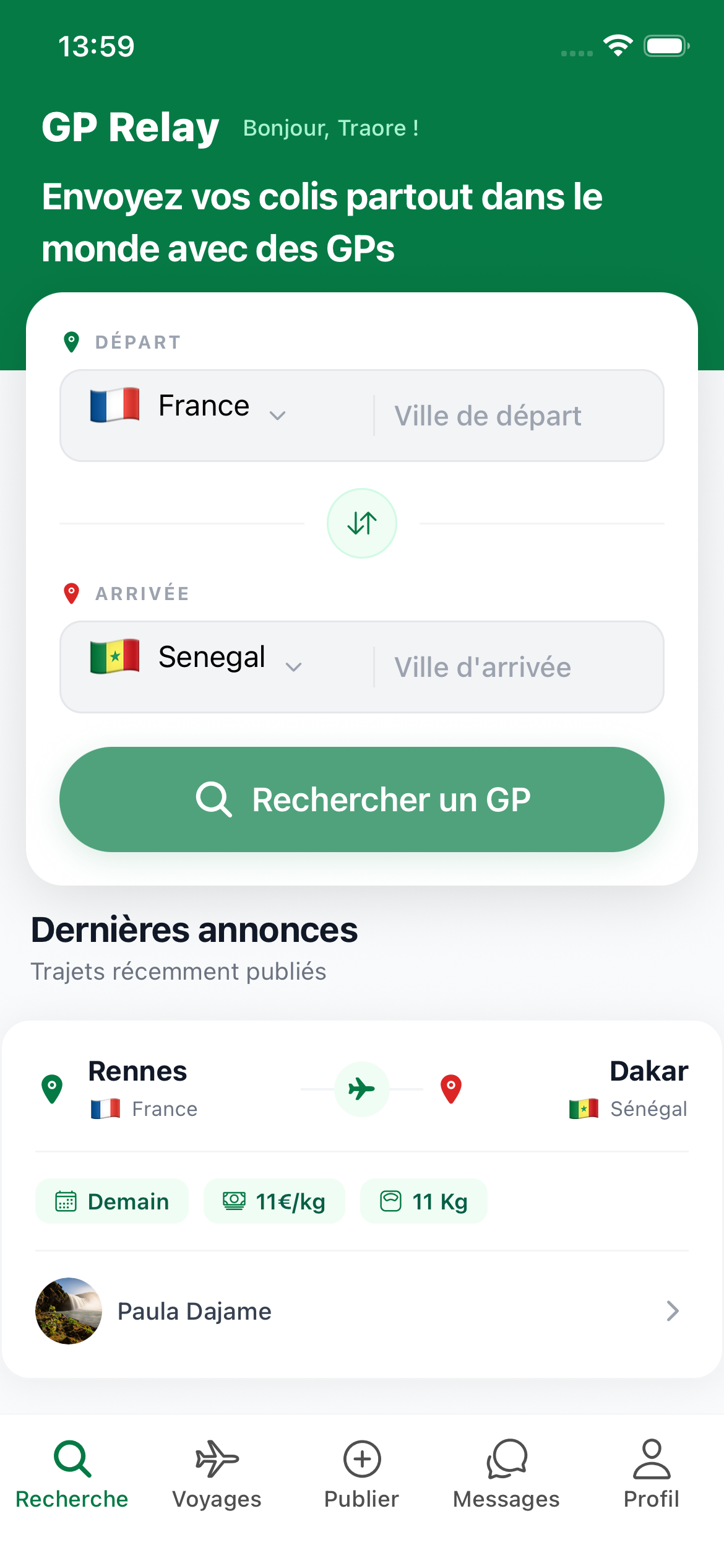 GP Relay - Recherche de GP