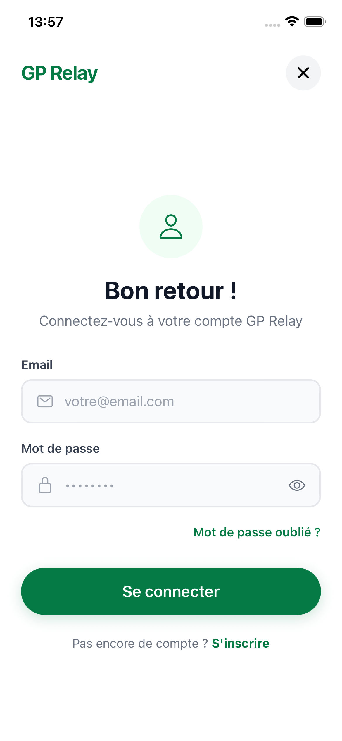 GP Relay - Connexion